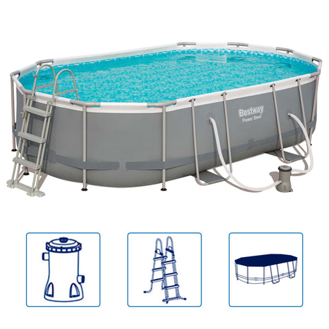 Bestway Power Steel Swimming Pool Set Oval