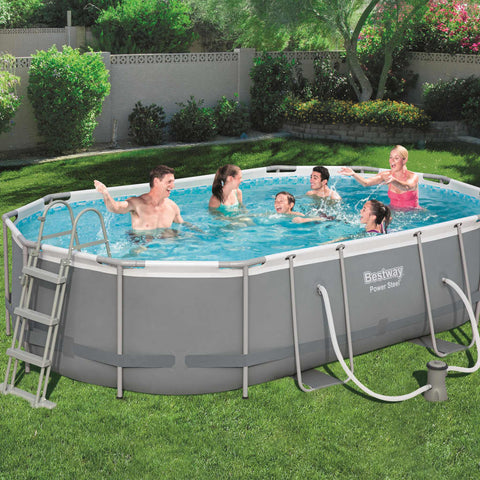 Bestway Power Steel Swimming Pool Set Oval