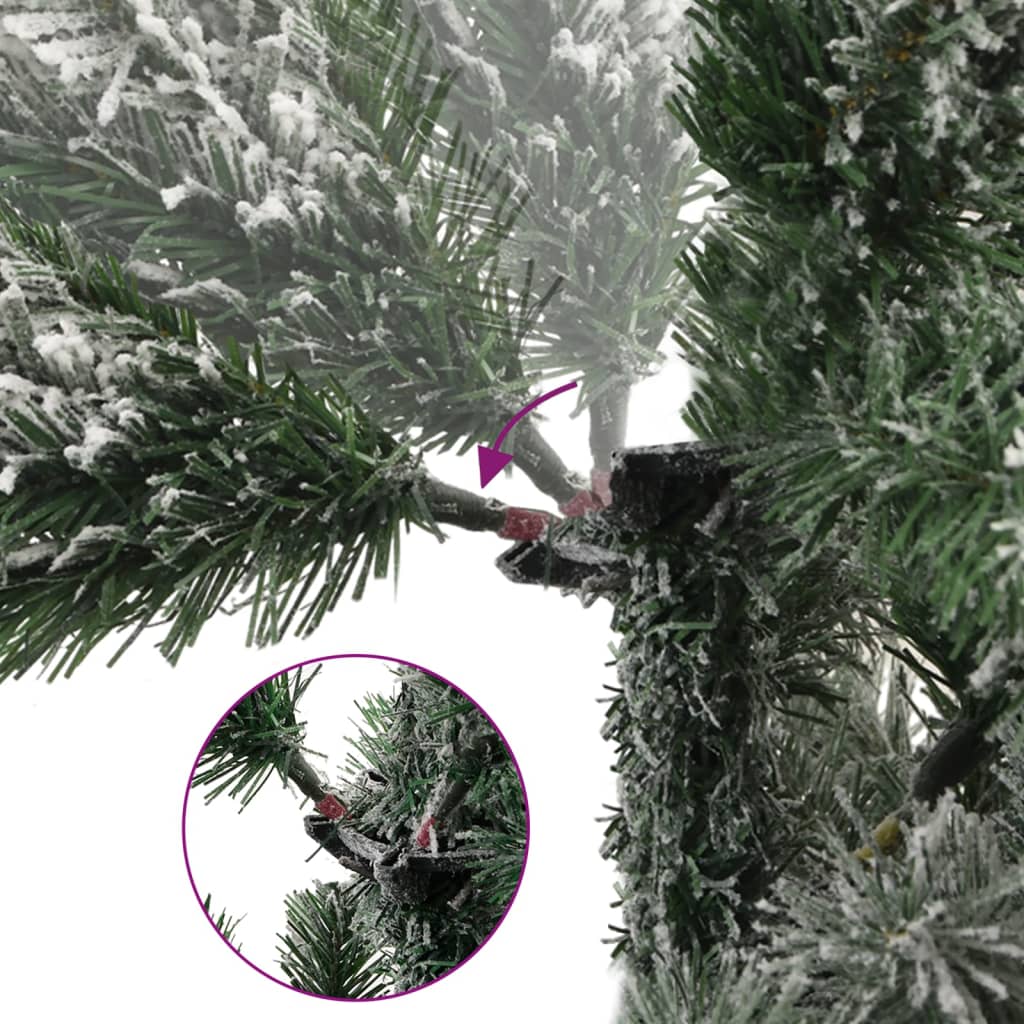 Festive Elegance: Artificial Hinged Christmas Tree with Flocked Snow