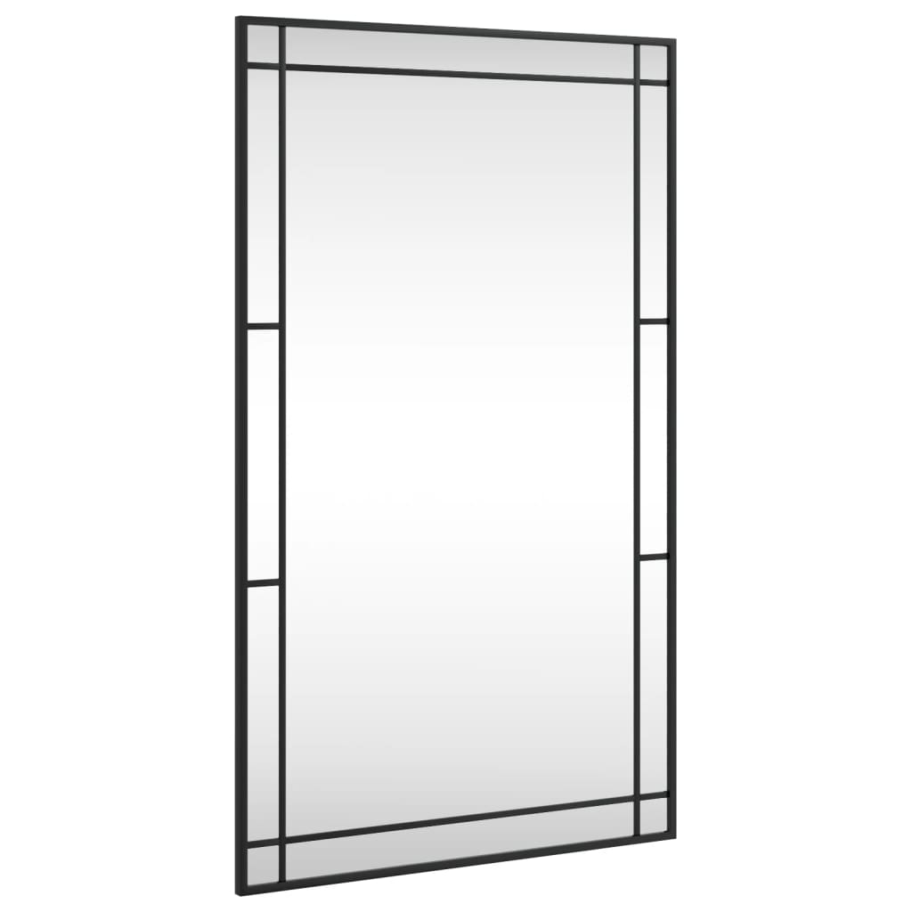 Modern Reflections: Black Iron Rectangle Wall Mirror