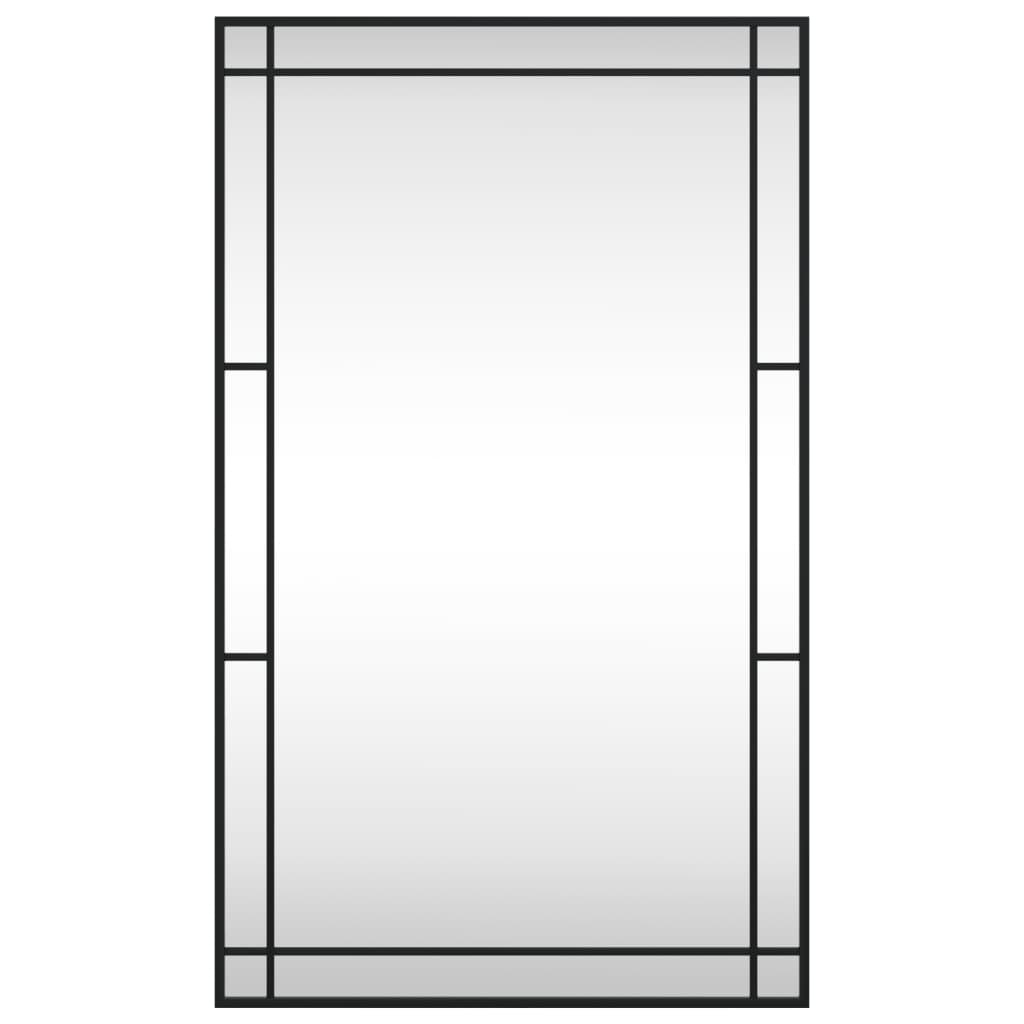 Modern Reflections: Black Iron Rectangle Wall Mirror