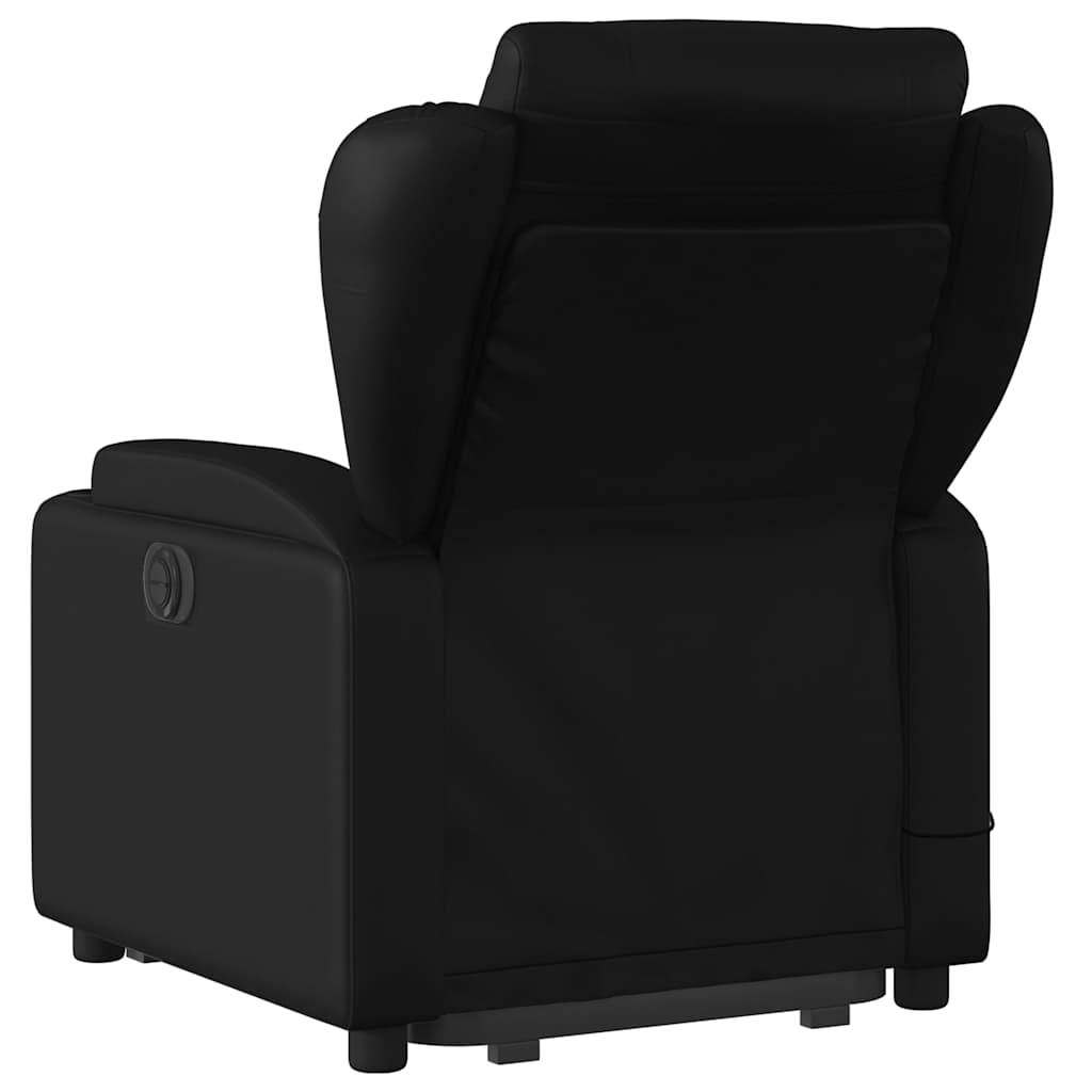 Electric Stand up Massage Recliner Chair Black Faux Leather