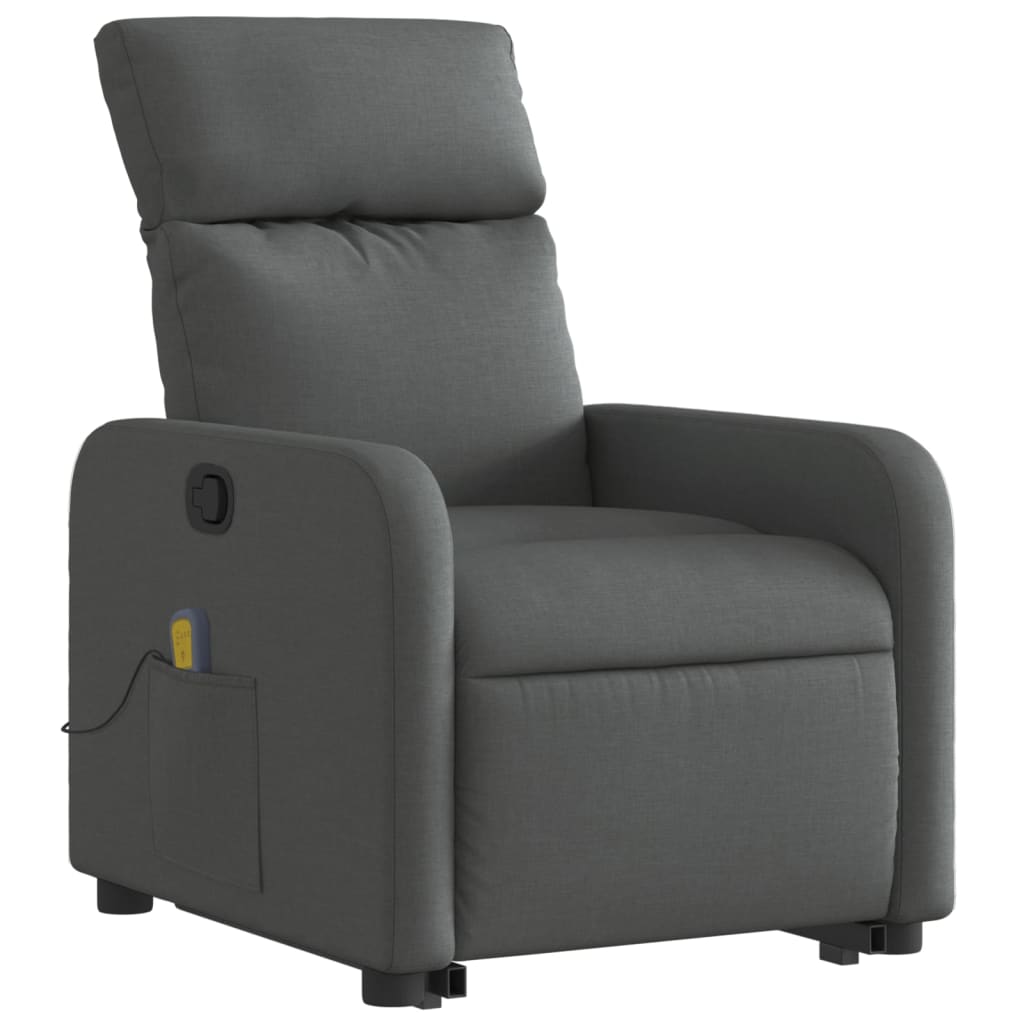 Stand up Massage Recliner Chair Dark Grey-Fabric