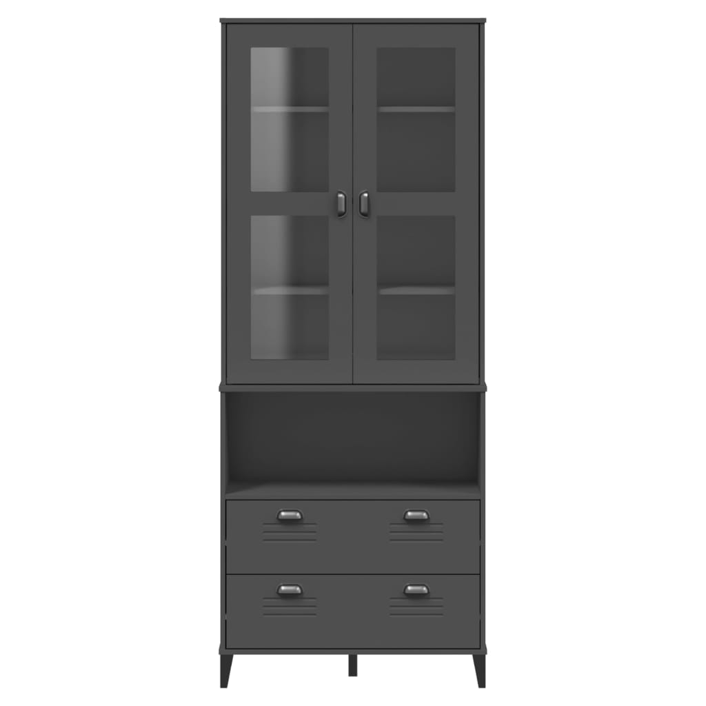 Highboard VIKEN Anthracite Grey Solid Wood Pine