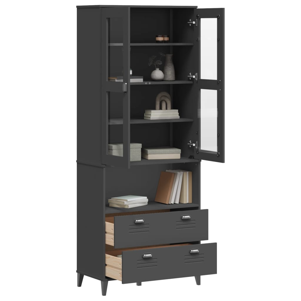 Highboard VIKEN Anthracite Grey Solid Wood Pine