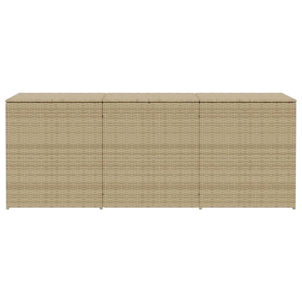 Garden Storage Box Mix Beige 984L Poly Rattan