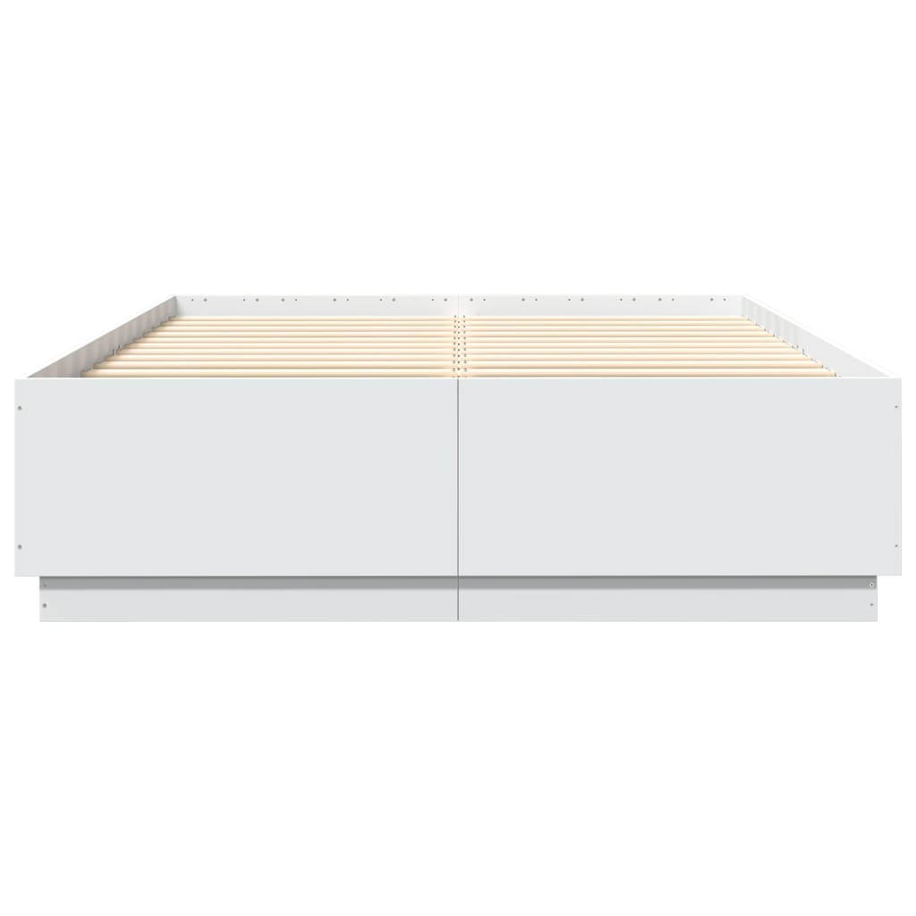 Bed Frame White  Engineered Wood Queen Size