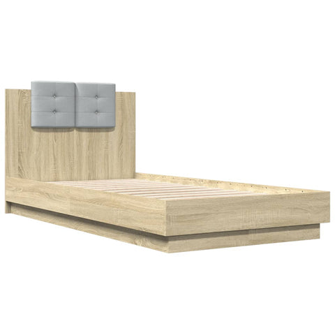 Bed Frame with Headboard Sonoma Oak Engineered Wood