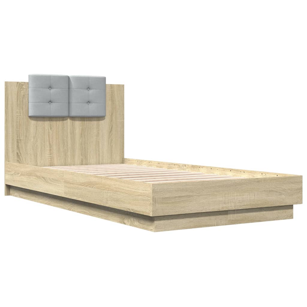 Bed Frame with Headboard Sonoma Oak Engineered - Wood Single Size