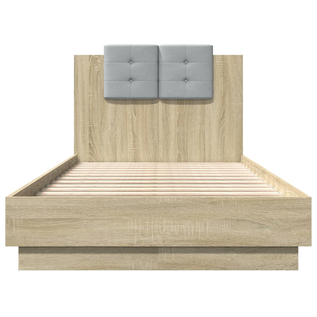 Bed Frame with Headboard Sonoma Oak Engineered - Wood Single Size