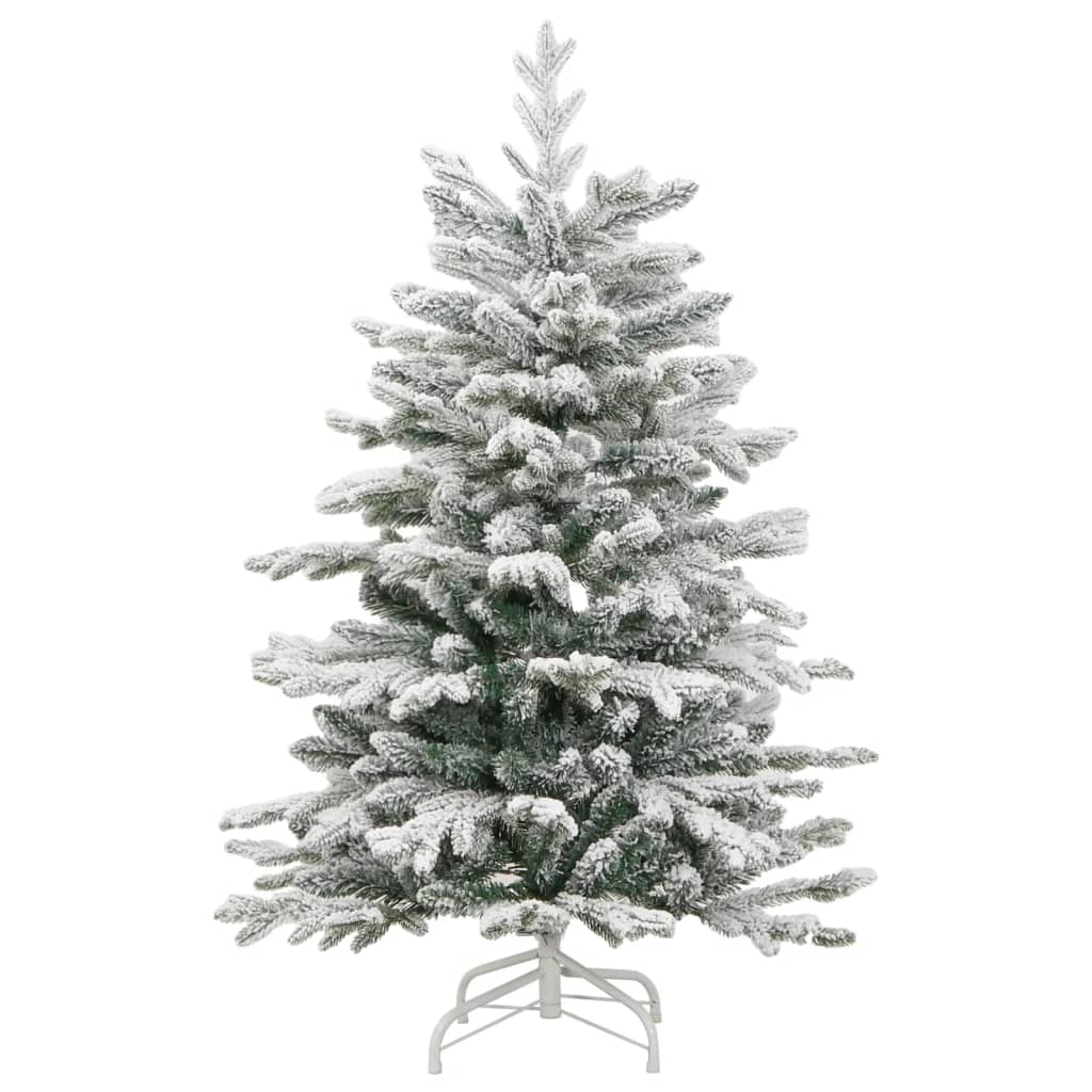 Artificial Hinged Christmas Tree with 150 LEDs and Flocked Snow 120 cm