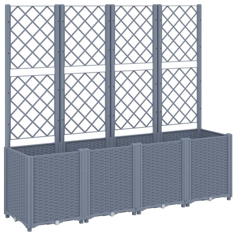 Garden Planter with Trellis - Grey