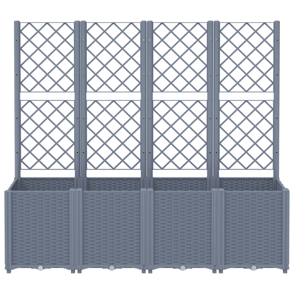 Garden Planter with Trellis - Grey