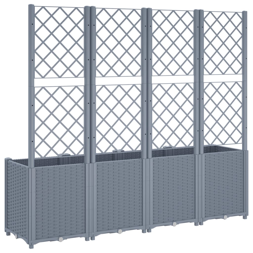 Garden Planter with Trellis - Grey