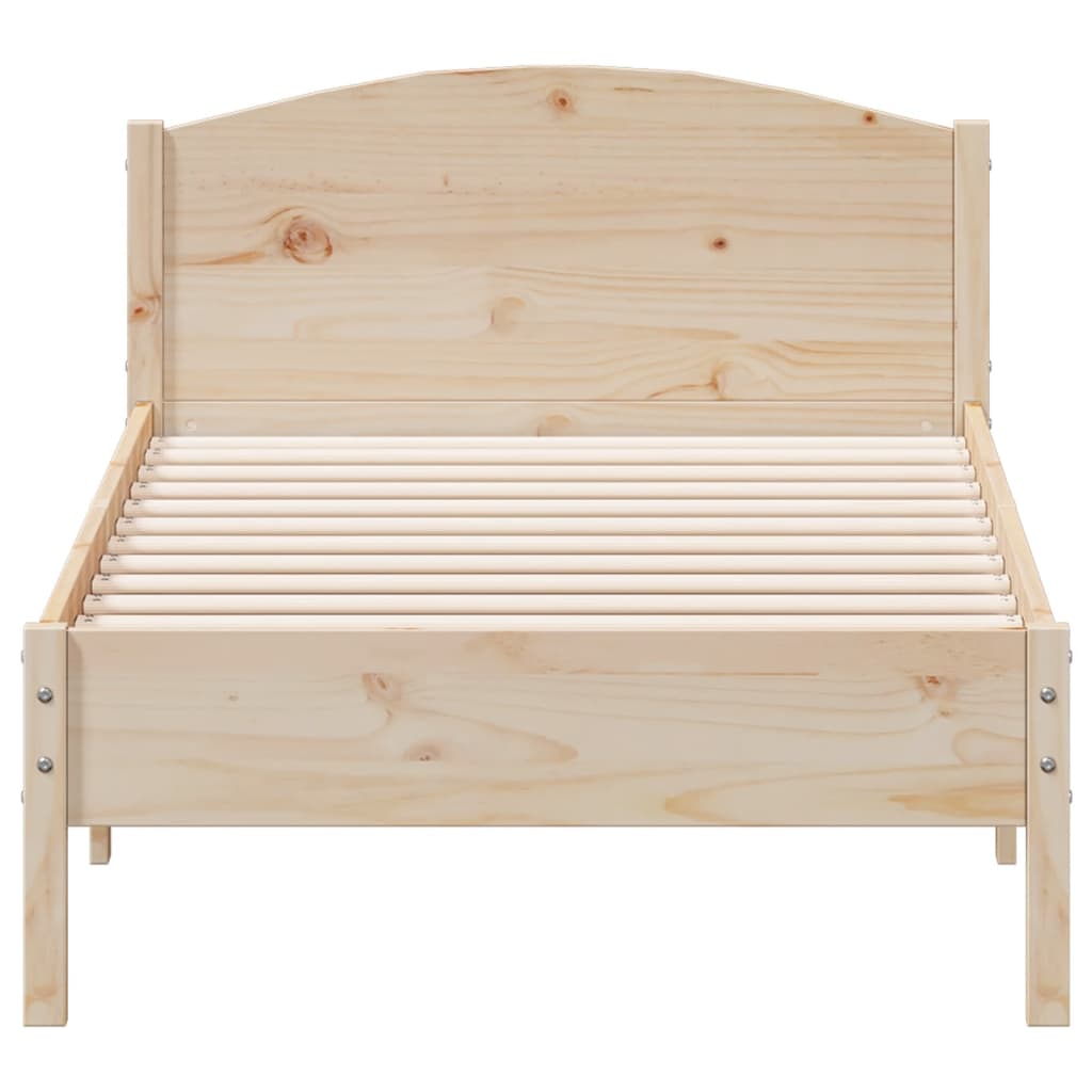 Bed Frame with Headboard Solid Wood Pine Single Size