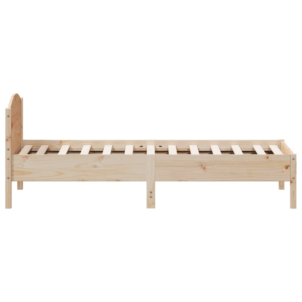 Bed Frame with Headboard Solid Wood Pine Single Size