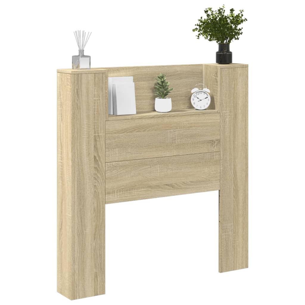 Headboard Cabinet with LED - Sonoma Oak