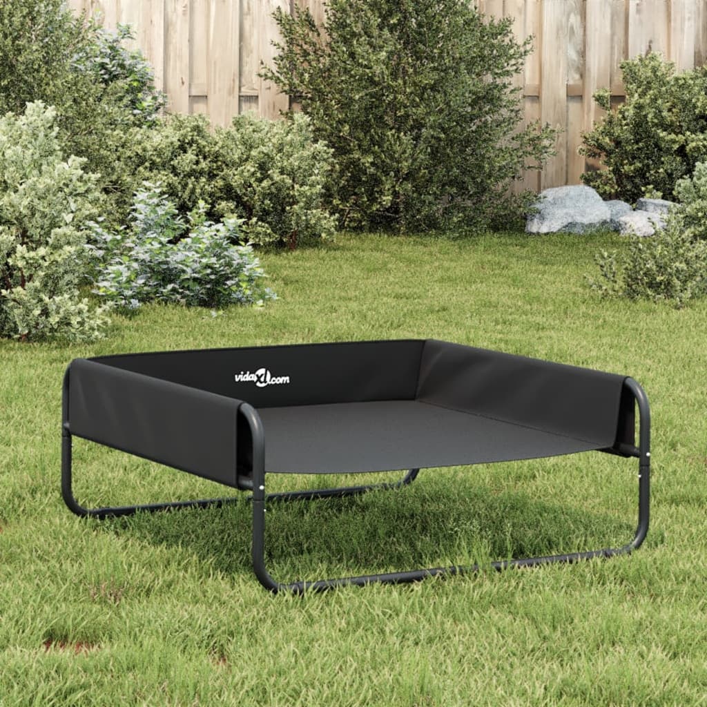 Elevated Dog Bed Anthracite Oxford Fabric and Steel