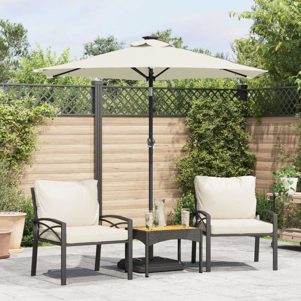 Garden Parasol with LEDs and Steel Pole Anthracite