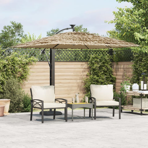 Garden Parasol with Steel Pole Brown