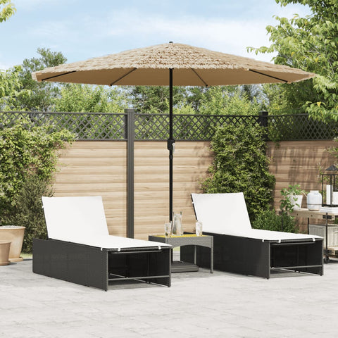 Elegant Garden Parasol with Steel Pole Brown