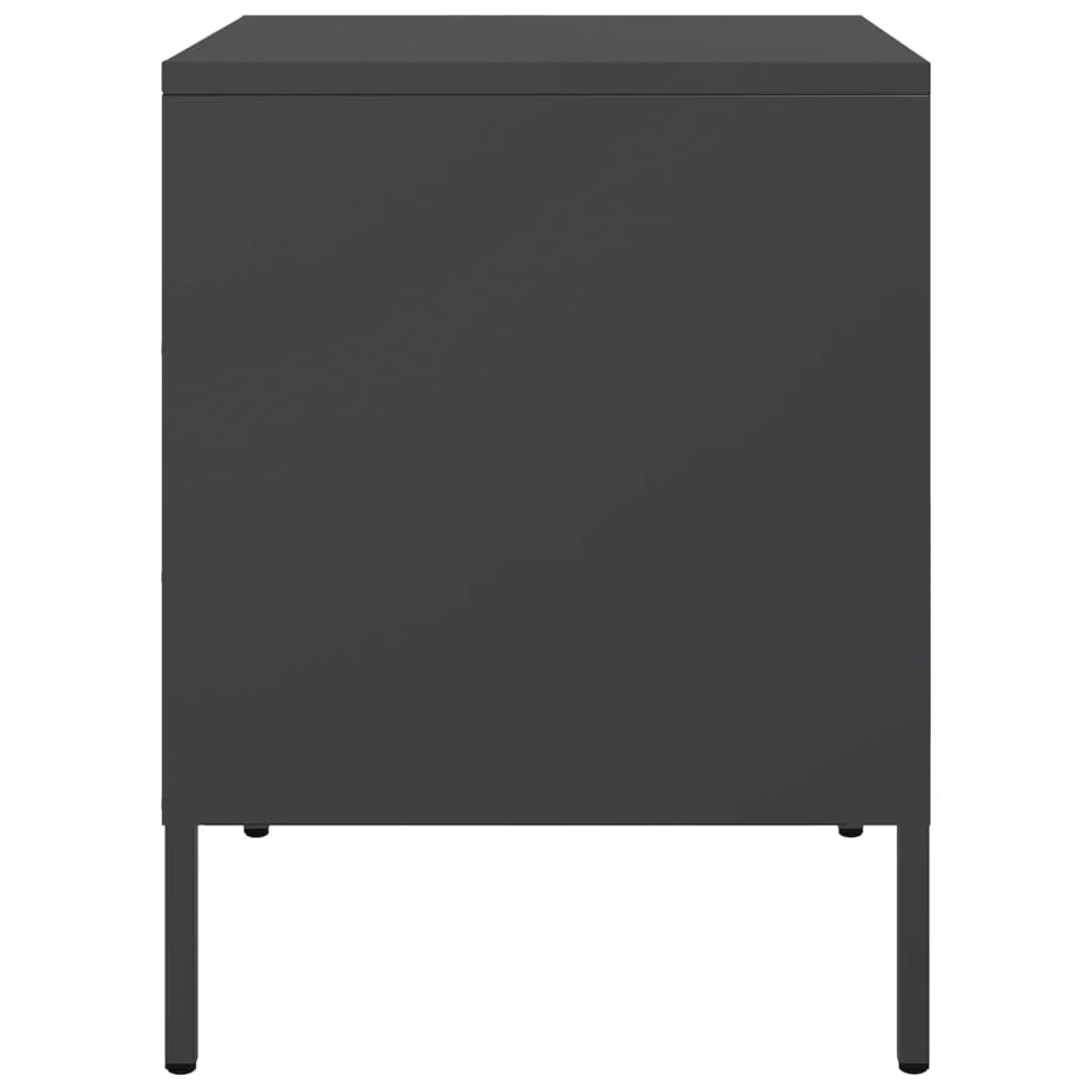 Stylish Bedside Cabinets 2 pcs Black Steel