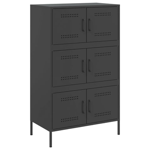 Elegant Highboard Black Steel