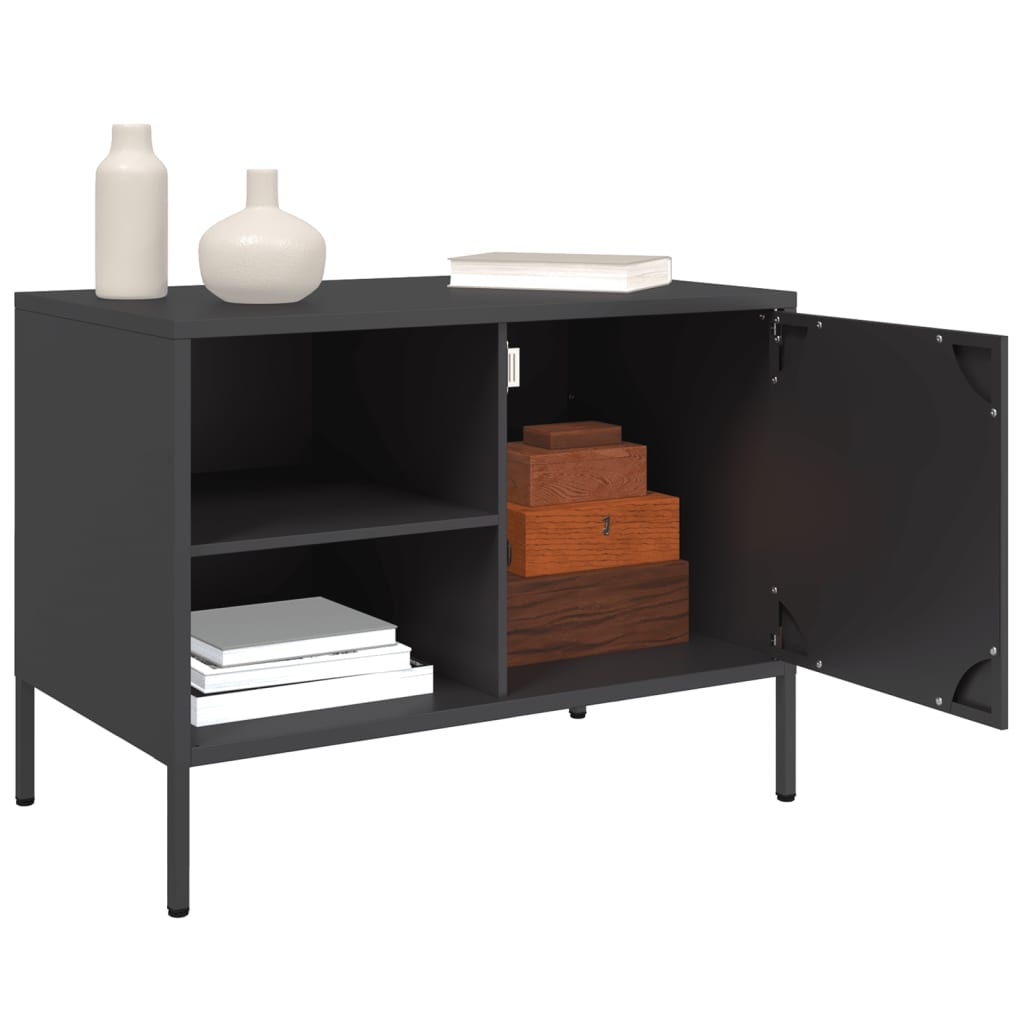 TV Cabinets 2 pcs Black Steel