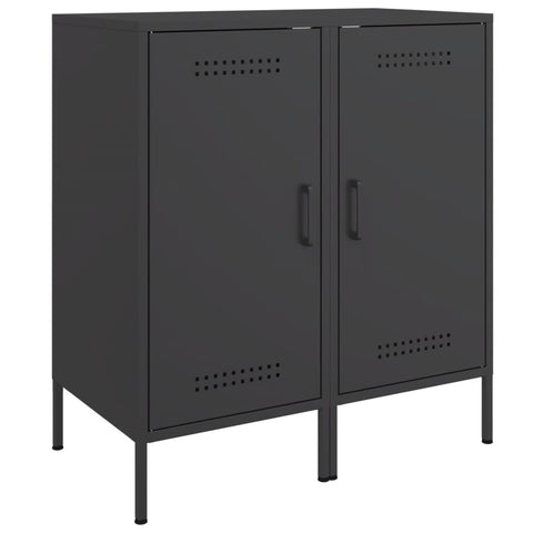 Sideboards 2 pcs Black Cold-rolled Steel