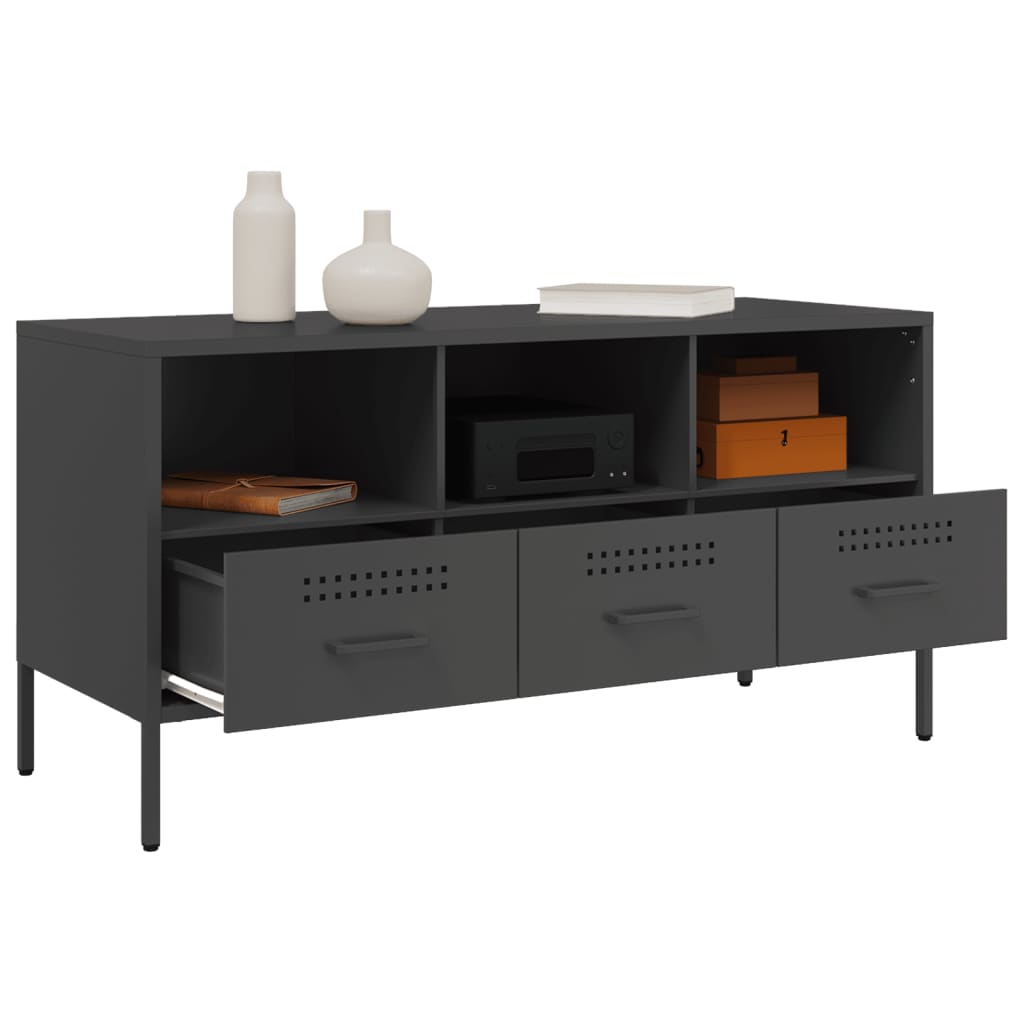 TV Cabinet Black Cold-rolled Steel