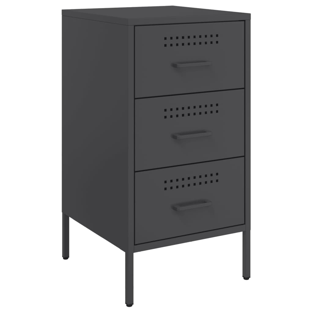 Bedside Cabinets 2 pcs Black Cold-rolled Steel