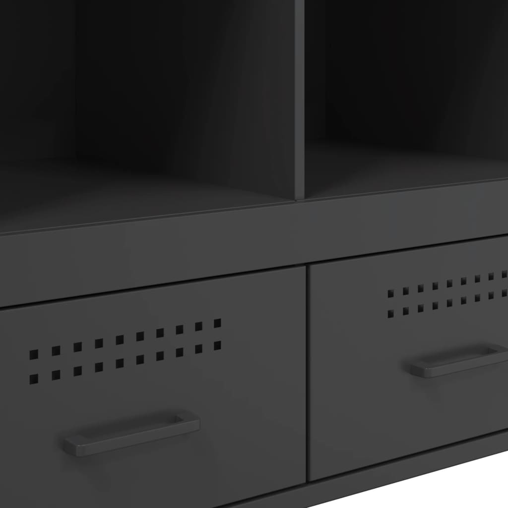 Stylish Highboard Black Cold-rolled Steel