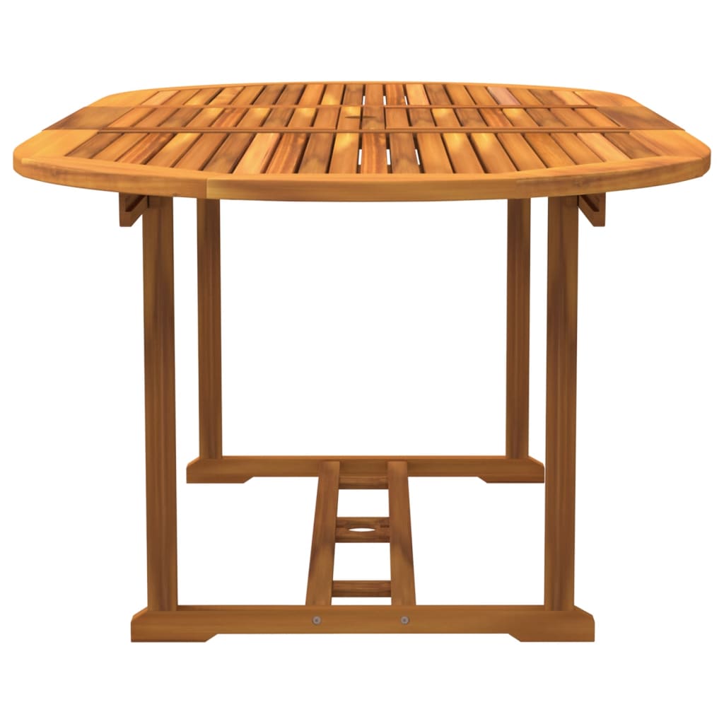 5 Piece Garden Dining Set Solid Wood Acacia and Textilene