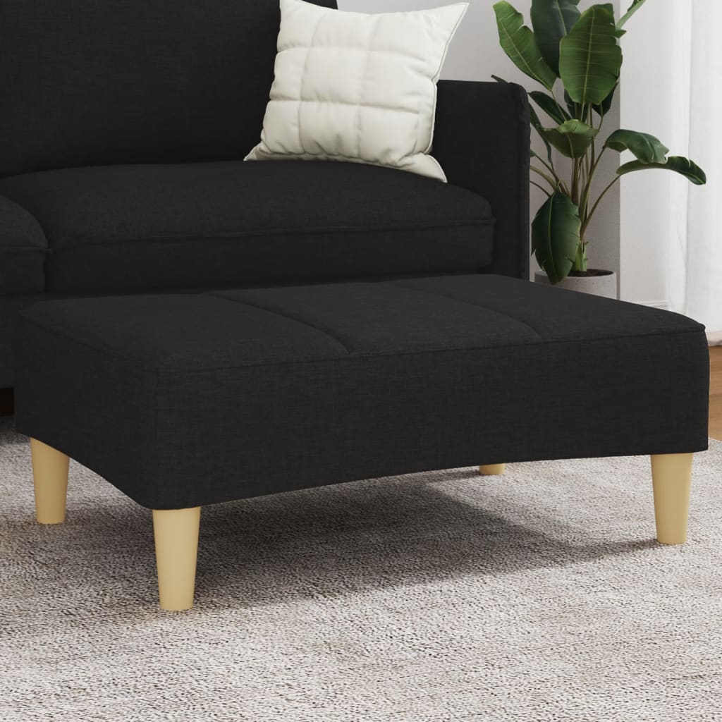 Stylish Footstool Black Fabric