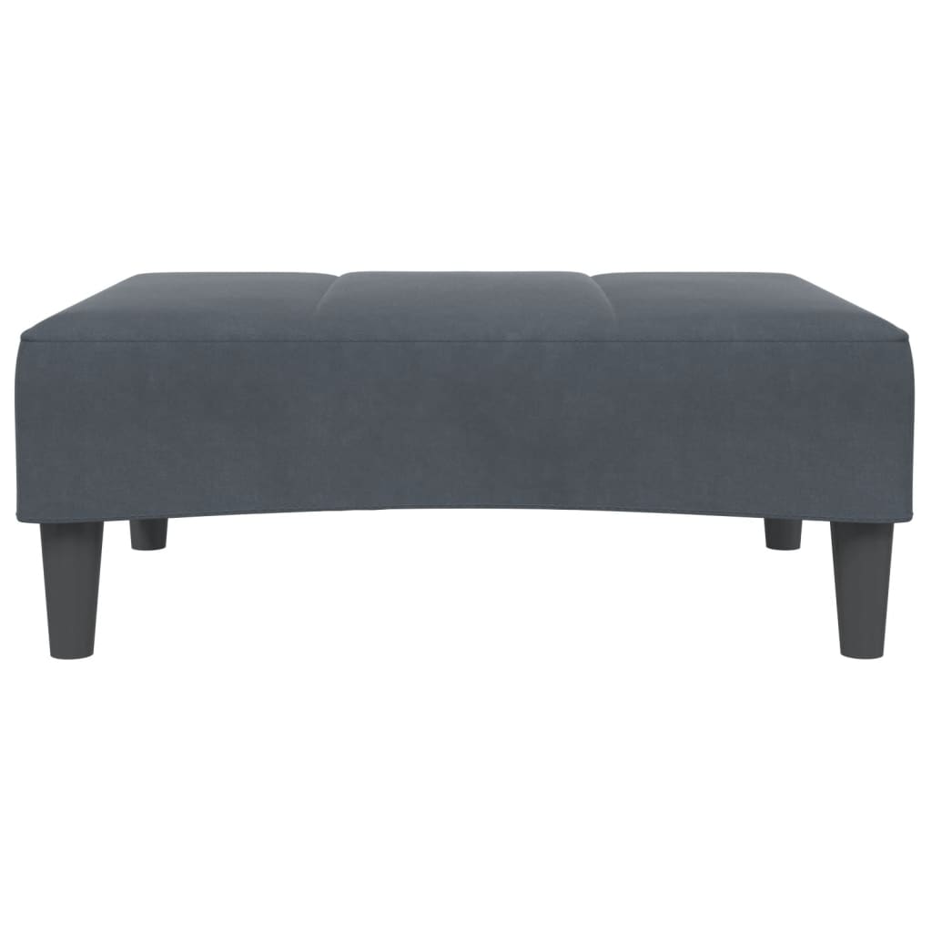 Footstool Dark Grey Velvet