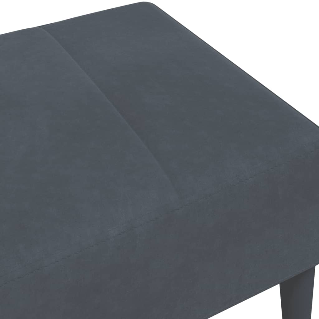 Footstool Dark Grey Velvet