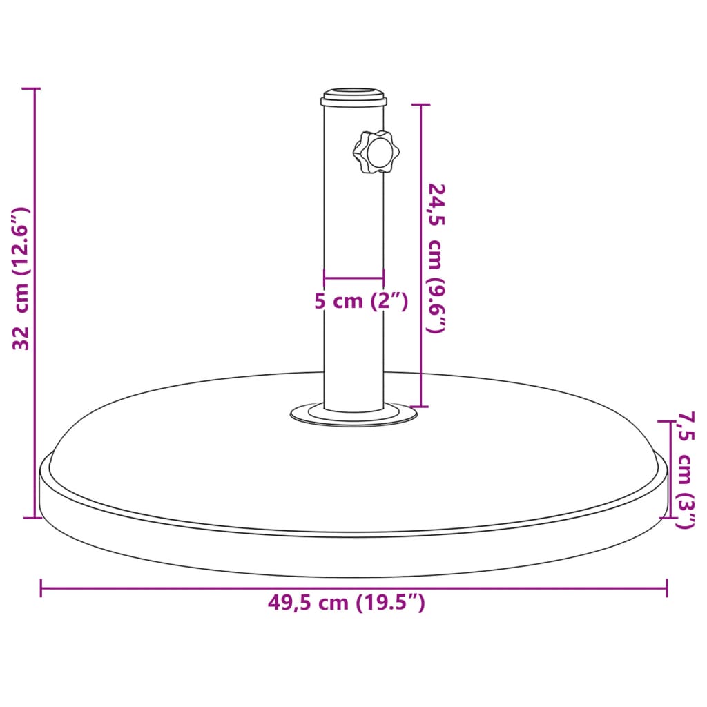 High-Quality 25 kg Round Parasol Base