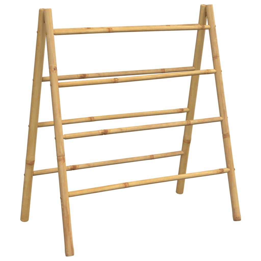 Double Towel Ladder with 4 Rungs Bamboo