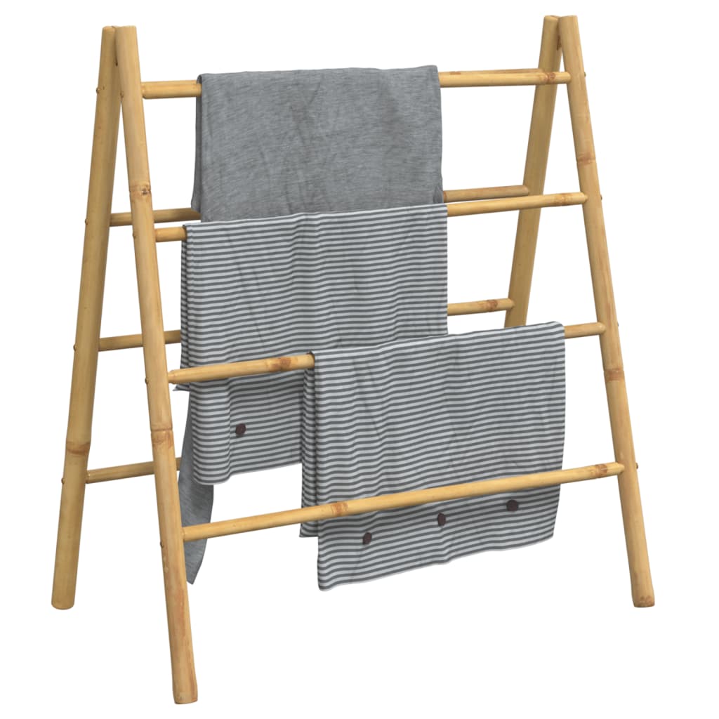 Double Towel Ladder with 4 Rungs Bamboo