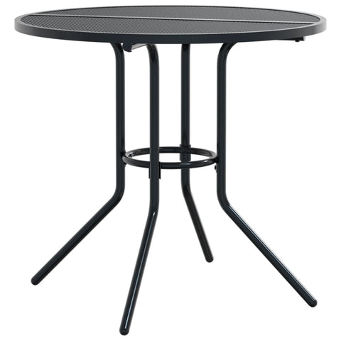 Stylish Patio Table Round Anthracite Powder-coated Steel