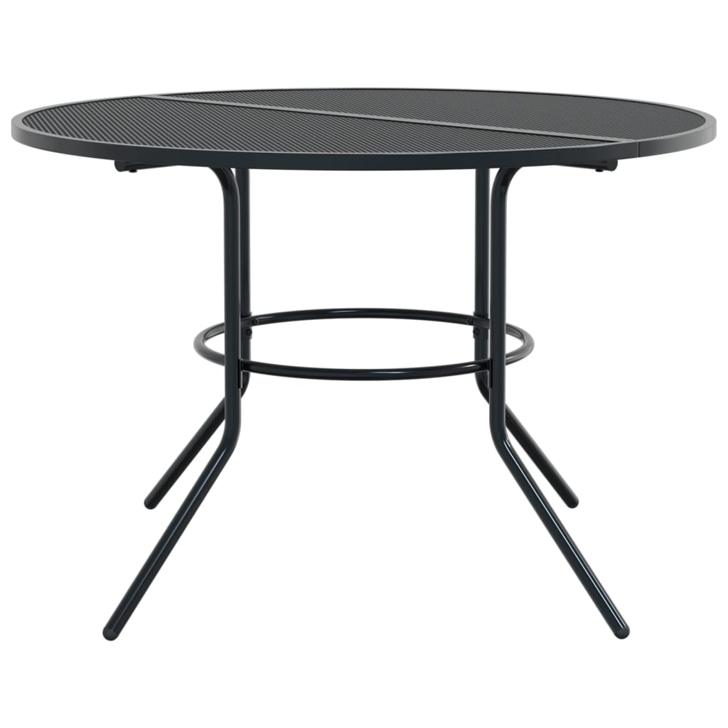 Patio Table Round Anthracite Powder-coated Steel