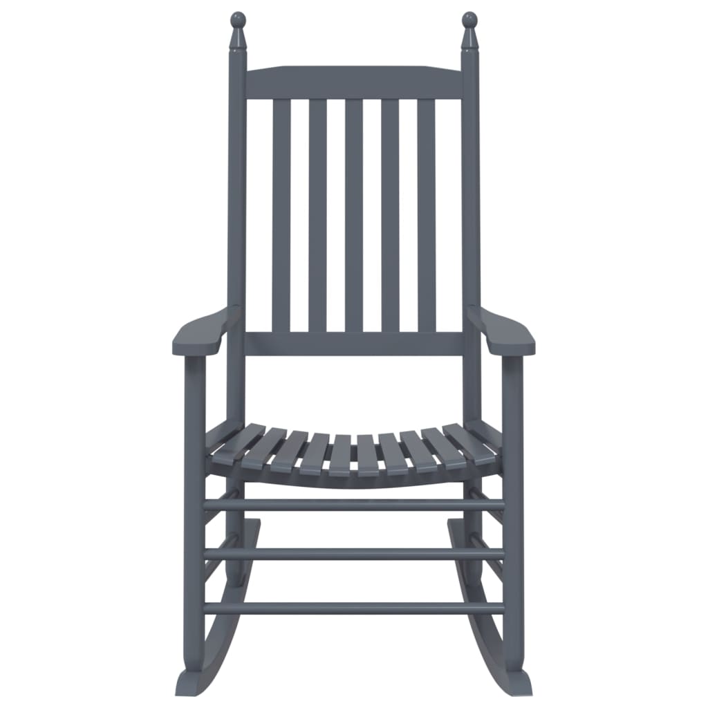 Rocking Chairs with Curved Seats 2 pcs Grey Solid Wood Poplar