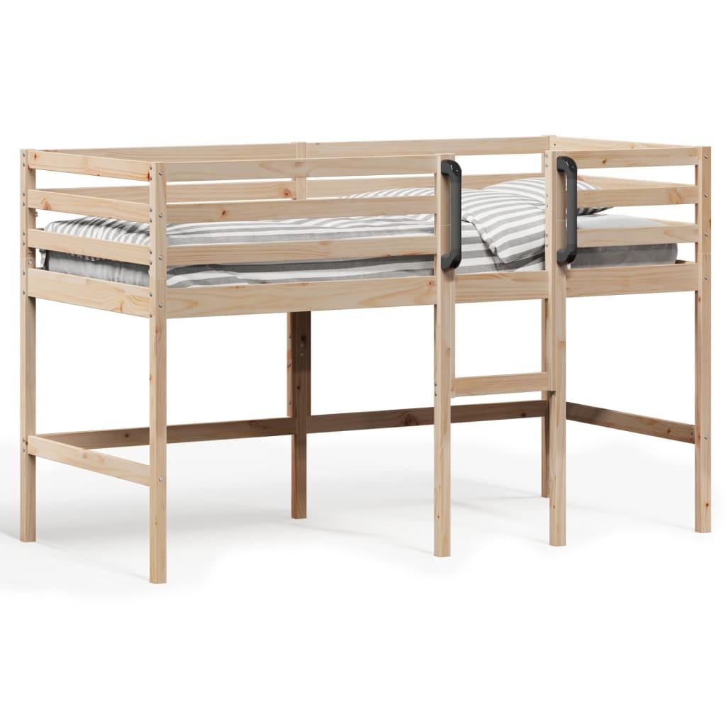 Kids' Loft Bed without Mattress Single Solid Wood Pine