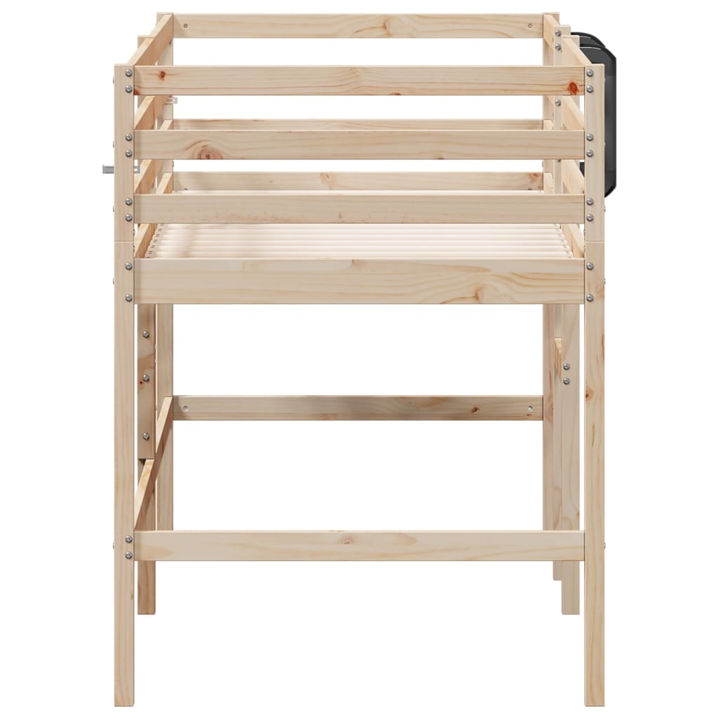 Stylish Kids' Loft Bed without Mattress Solid Wood Pine