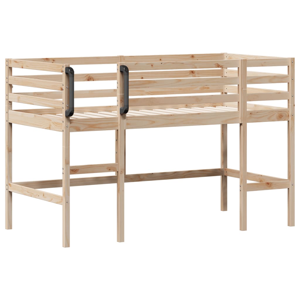 Kids' Loft Bed without Mattress Single Solid Wood Pine