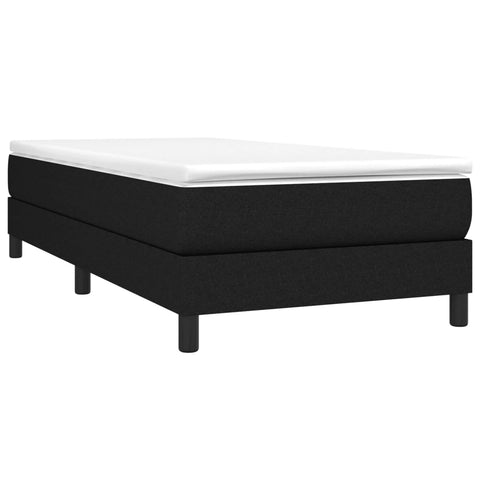 Box Spring Bed with Mattress Black King Single Size Fabric