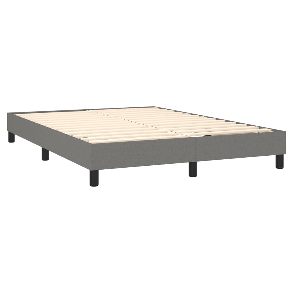 Comfort and Style: Dark Grey Double Size Box Spring Bed with Mattress