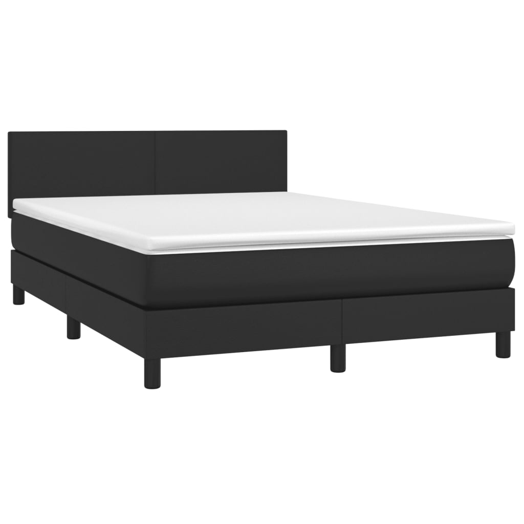 Sleek and Stylish Black Queen Size Box Spring Bed with Mattress