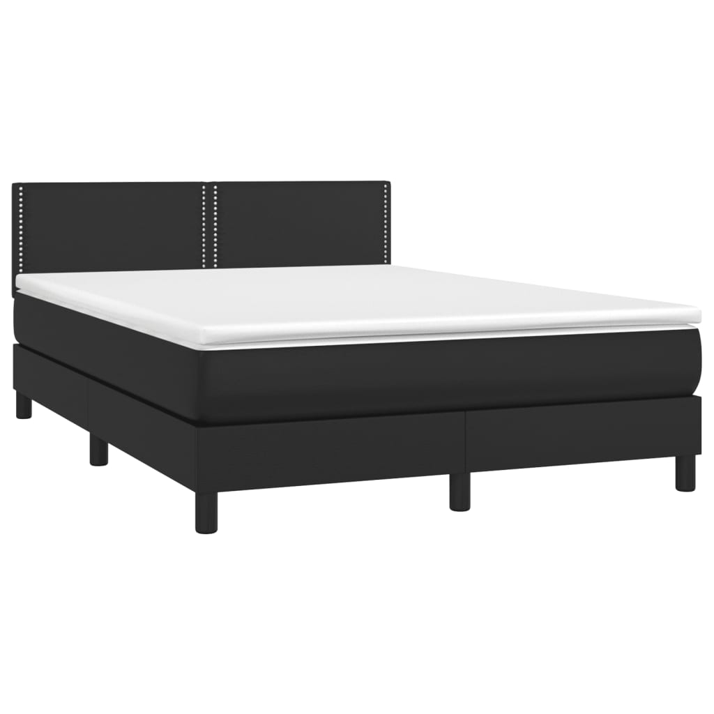 Sleek and Stylish Black Queen Size Box Spring Bed with Mattress