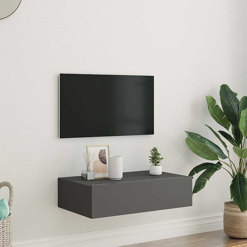 TV Cabinet with LED Lights Grey